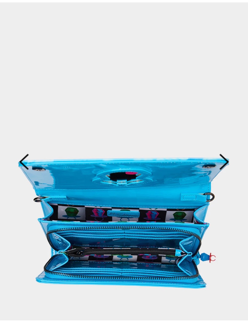 Betsey Johnson Blue Raspberry Ring Pop Crossbody Wallet - Picture 4 of 6